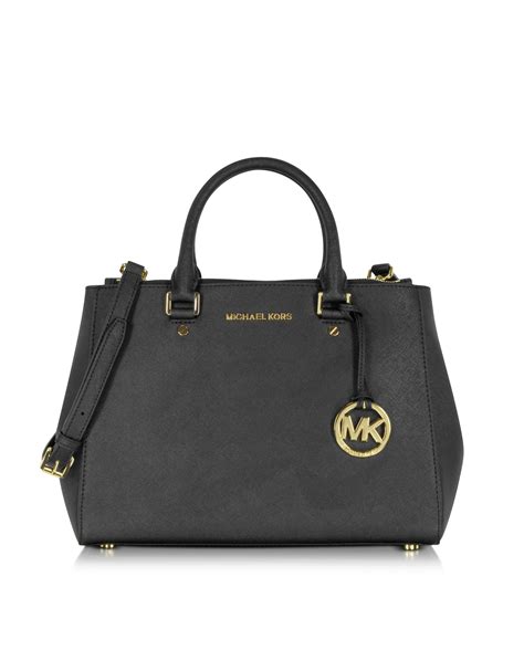 michael kors sutton medium saffiano black leather|Michael Kors Purse Black Sutton Medium Saffiano Leather .